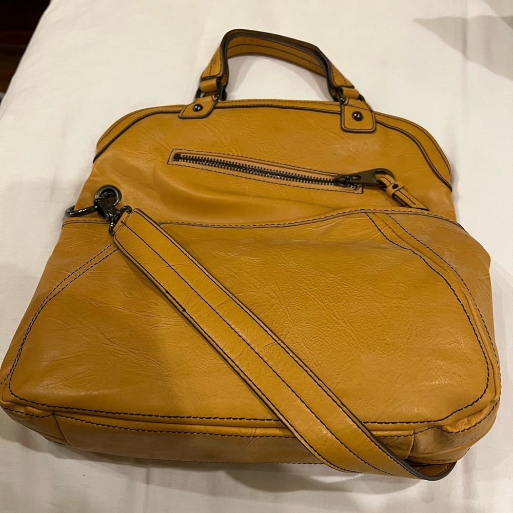 Yellow Leather Tote Bag